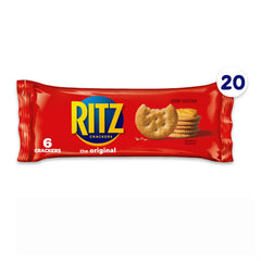 RITZ single snack pack open with crackers ready to eat for portability