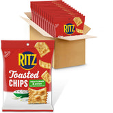 RITZ box front showing sour cream and onion snack packs and fresh appeal