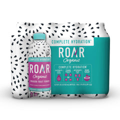ROAR bottle front packaging showing dragonfruit punch flavor and benefits