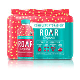ROAR bottle front packaging showing strawberry lemonade flavor and vitamins for quick refreshment