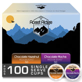 Roast Ridge front packaging showing 100-count variety pack and convenience