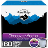 Roast Ridge front packaging showing chocolate mocha pods and convenience
