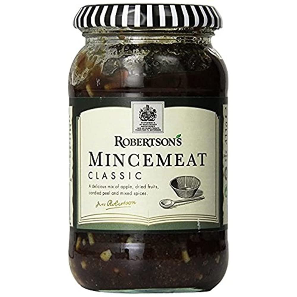 Robertson mincemeat jar front view showing label and size, perfect for holiday baking