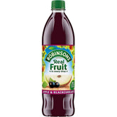 Robinsons front pack showing apple blackcurrant flavour and pack of four benefit