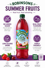 Close-up of Robinsons bottle texture and cap showing pour control and secure sealing benefit