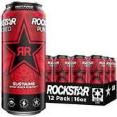 Rockstar punched front can showing bold fruit-punch label and energizing appeal