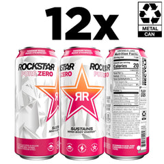 Rockstar Pure Zero pouring into a glass with foam, showing refreshing zero-sugar beverage