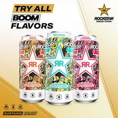 Rockstar poured into a glass showing creamy strawberry color and refreshing fizz