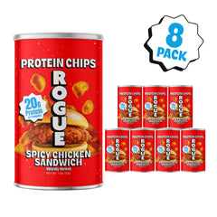 Rogue Snacks open pouch with chips visible for grab-and-go convenience