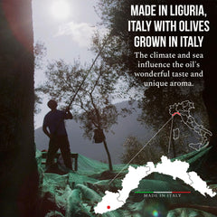 ROI Cucina Ligurian oil pouring from spout to show fluid consistency and easy use benefit