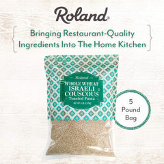 Roland Foods close-up of toasted couscous pearls highlighting texture