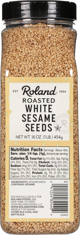 Roland Foods front packaging showing 16 oz jar and serving suggestion benefit