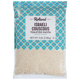 Roland Foods front packaging showing 5 lb toasted Israeli couscous for bulk cooking