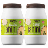 Roots Circle front packaging showing two jars and pantry-ready convenience