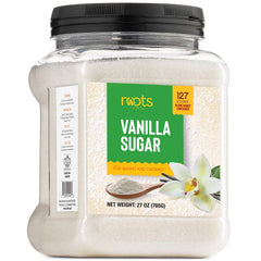 Roots Circle front jar showing label and resealable lid for long freshness