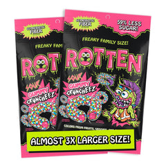 Rotten front packaging showing two 5.3 oz packs, clear branding and flavors