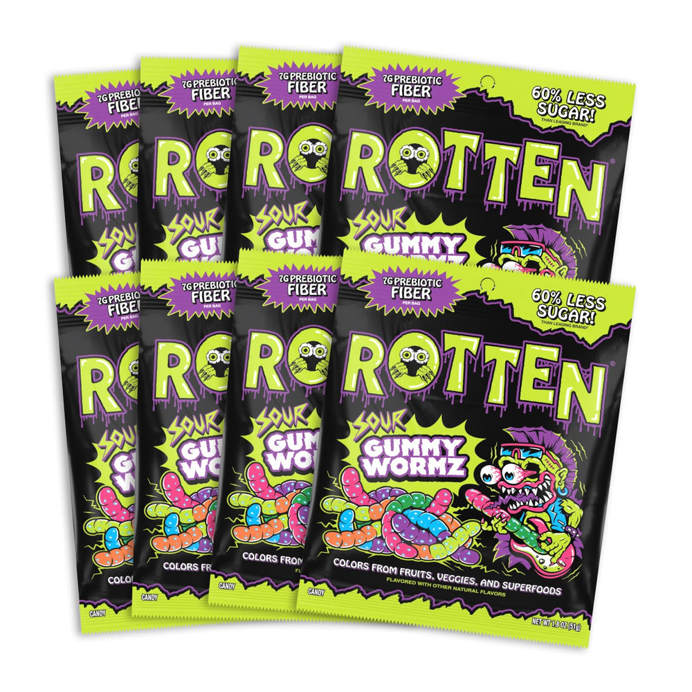 Rotten front packaging showing single-serve pouch and bright branding benefits portion control