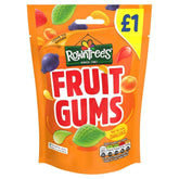 Rowntree's fruit gums front packaging showing 120g bag and vibrant fruit variety, perfect for sharing