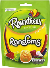 Rowntree's Randoms front packaging showing colourful bag and branding, enticing snack sharing
