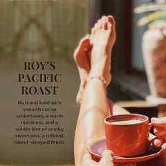 ROYAL KONA COFFEE FOR ROYALTY brewed cup close-up showing rich crema