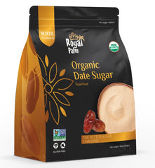 Royal Palm front packaging showing 16oz organic date sugar for baking