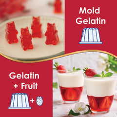 Royal gelatin served with fresh berries showing flavor boost and attractive presentation