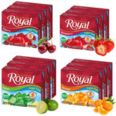 Royal front packaging showing 12-box variety pack and flavor labels, convenient pantry storage