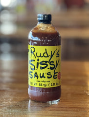 RUDY'S Sissy Sause front label view showing bottle and brand, highlights ready-to-use convenience