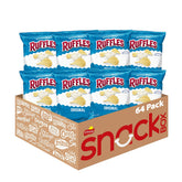 Ruffles front packaging showing single-serve 1.5 oz bag and branding benefit