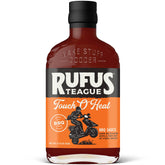Rufus Teague front label showing sauce name and bold branding for quick recognition
