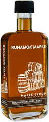 Runamok front bottle view showing bourbon-aged maple syrup and premium packaging benefits