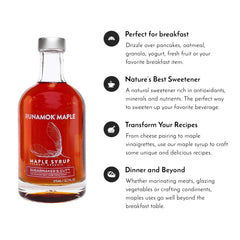 Runamok amber syrup close-up showing smooth texture and color clarity