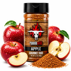 RunninWild apple rub front shaker shows product and easy pouring benefit