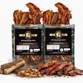 RunninWild front packaging showing applewood bacon jerky and protein benefit