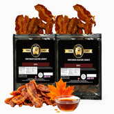 RunninWild front packaging of maple bacon jerky showcasing product and branding