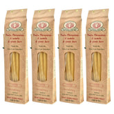 Rustichella d'Abruzzo front packaging showing four 500g bags and branding benefit clarity