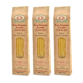 Rustichella d'Abruzzo front packaging showing three 500g packs and authentic quality