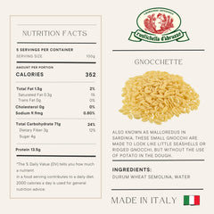 Rustichella d'Abruzzo close-up of ridged gnocchette texture, shows sauce-holding surface