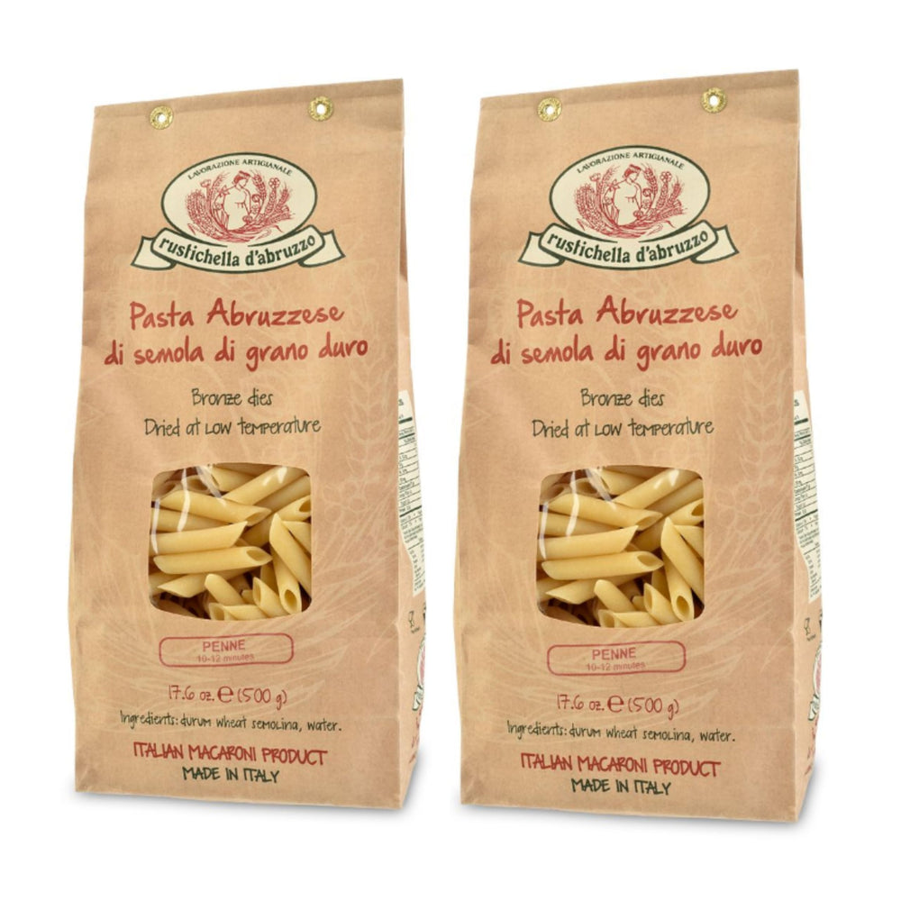 Rustichella d'Abruzzo front packaging showing two 500g bags and brand clarity