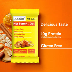 RXBAR cross-section revealing oats and peanut butter for hearty whole grain energy