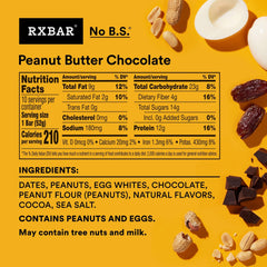 Unwrapped RXBAR Peanut Butter Chocolate close-up showing chewy texture and protein benefit