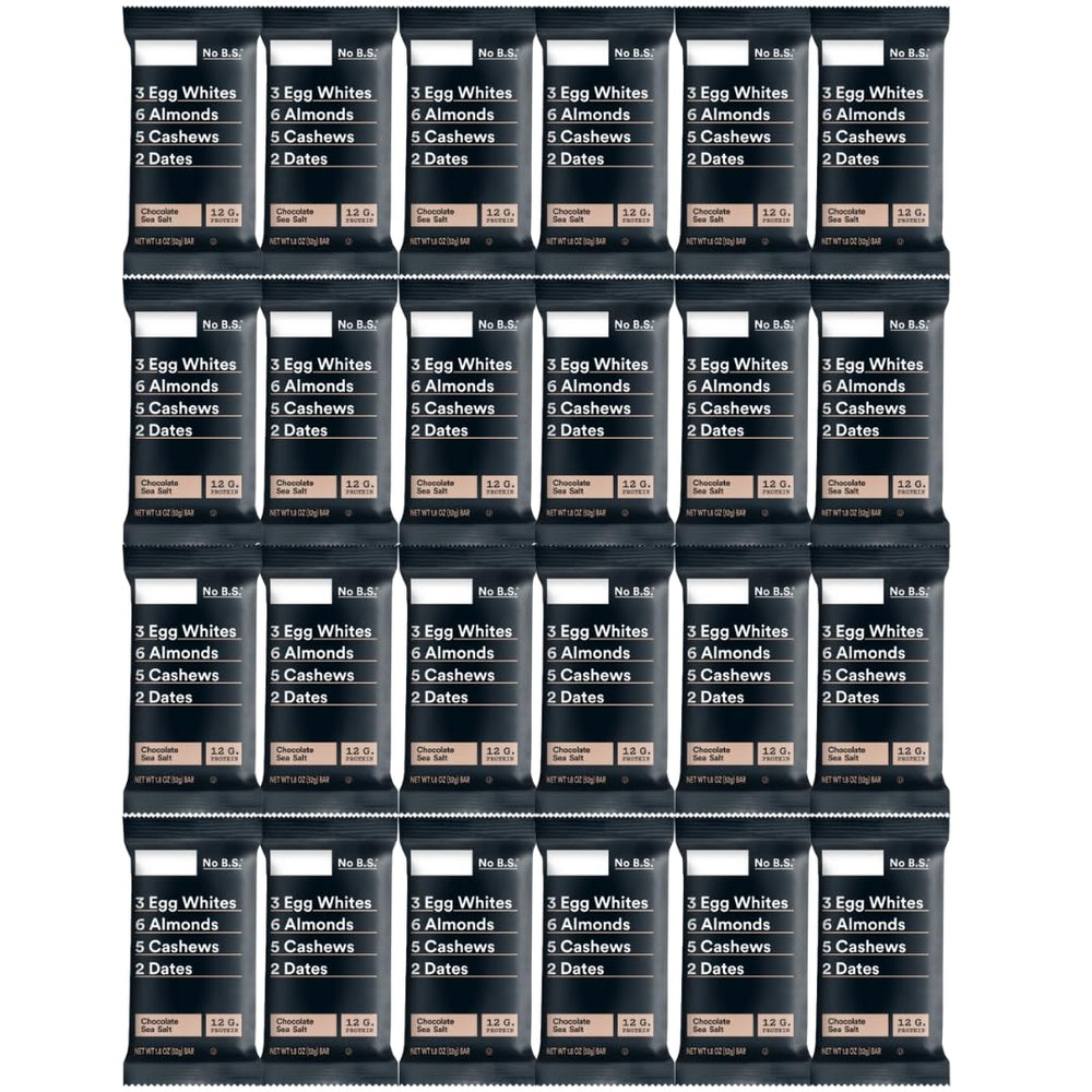 RXBAR front packaging showing 24-count box and chocolate sea salt branding benefits quick stock-up