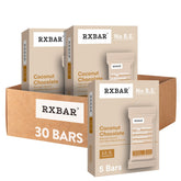 RXBAR front packaging showing coconut chocolate flavor and benefits