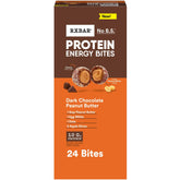 RXBAR front box showing dark chocolate peanut butter flavor and 24 bites convenience