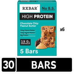 RXBAR arranged ingredients display highlighting peanut butter and pea protein benefits