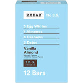 RXBAR front packaging showing box of 12 bars and clear ingredient claim