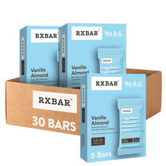 RXBAR front packaging showing Vanilla Almond flavor and 12g protein benefit