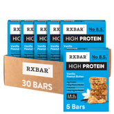 RXBAR front packaging showing vanilla peanut butter flavor and 18g protein benefit