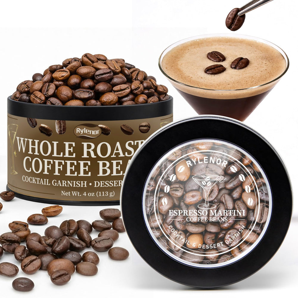 Rylenor black tin front view showing compact garnish packaging and professional presentation