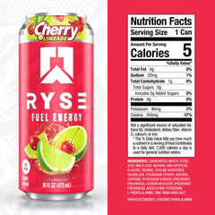 RYSE Up Supplements angled can label highlighting ingredients and benefits